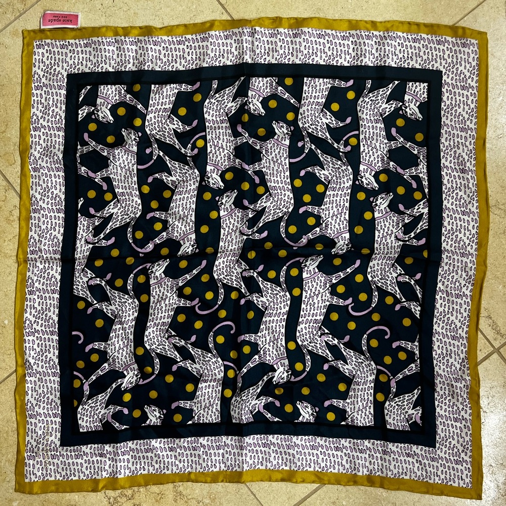 Kate Spade Panther Square Silk Scarf